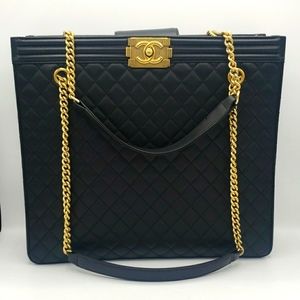 CHANEL BAG SIZE 12X14 COLOR BLACK 100% AUTHENTIC